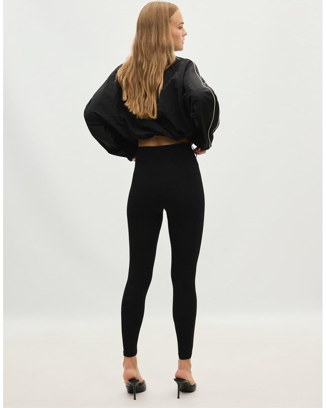 Stradivarius Black High-Waist Seamless Leggings