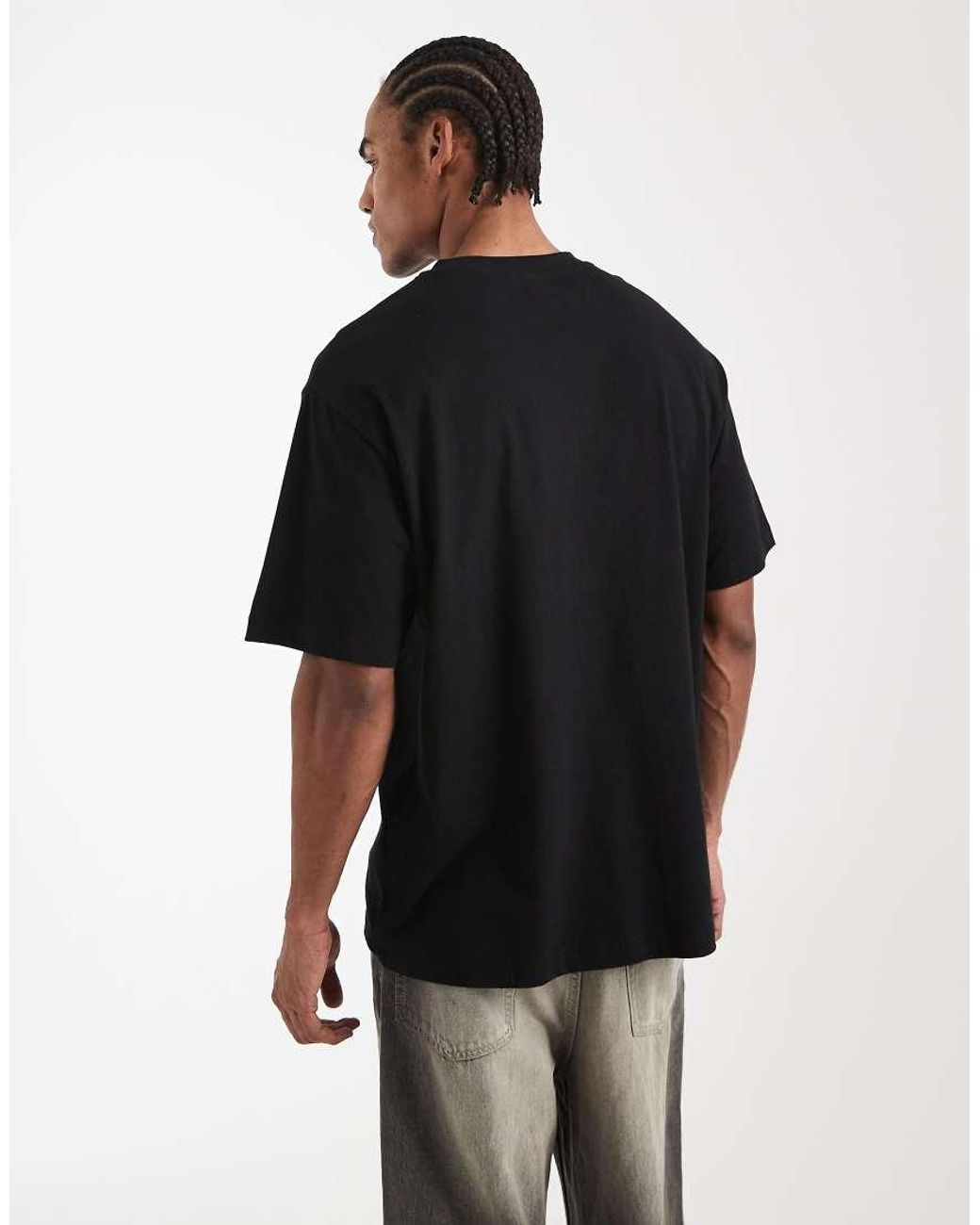 ASOS Black Relaxed T-shirt With Surf Back Print for men