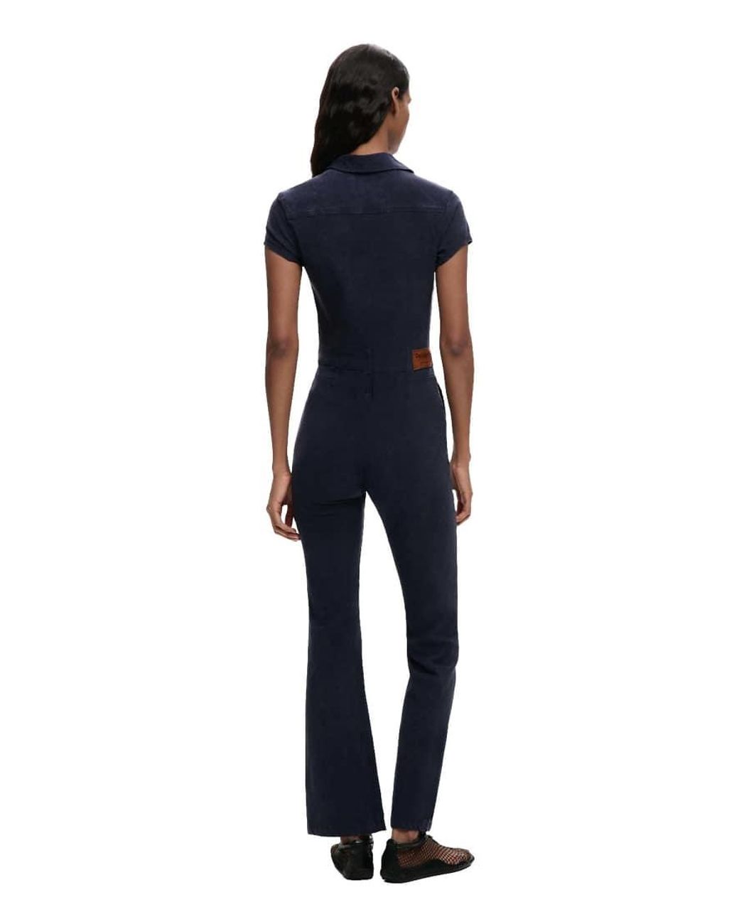 Desigual Blue Long Jumpsuit Zipper