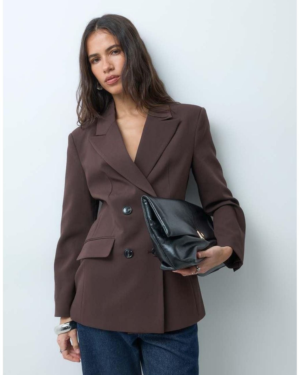 Vero Moda Blue Double Breasted Tailored Blazer