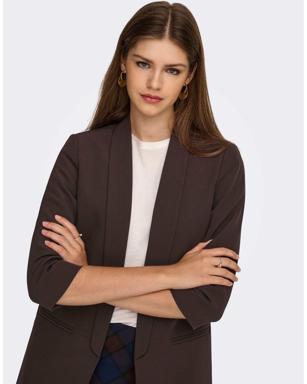 ONLY White Blazer mit 3/4-ärmeln
