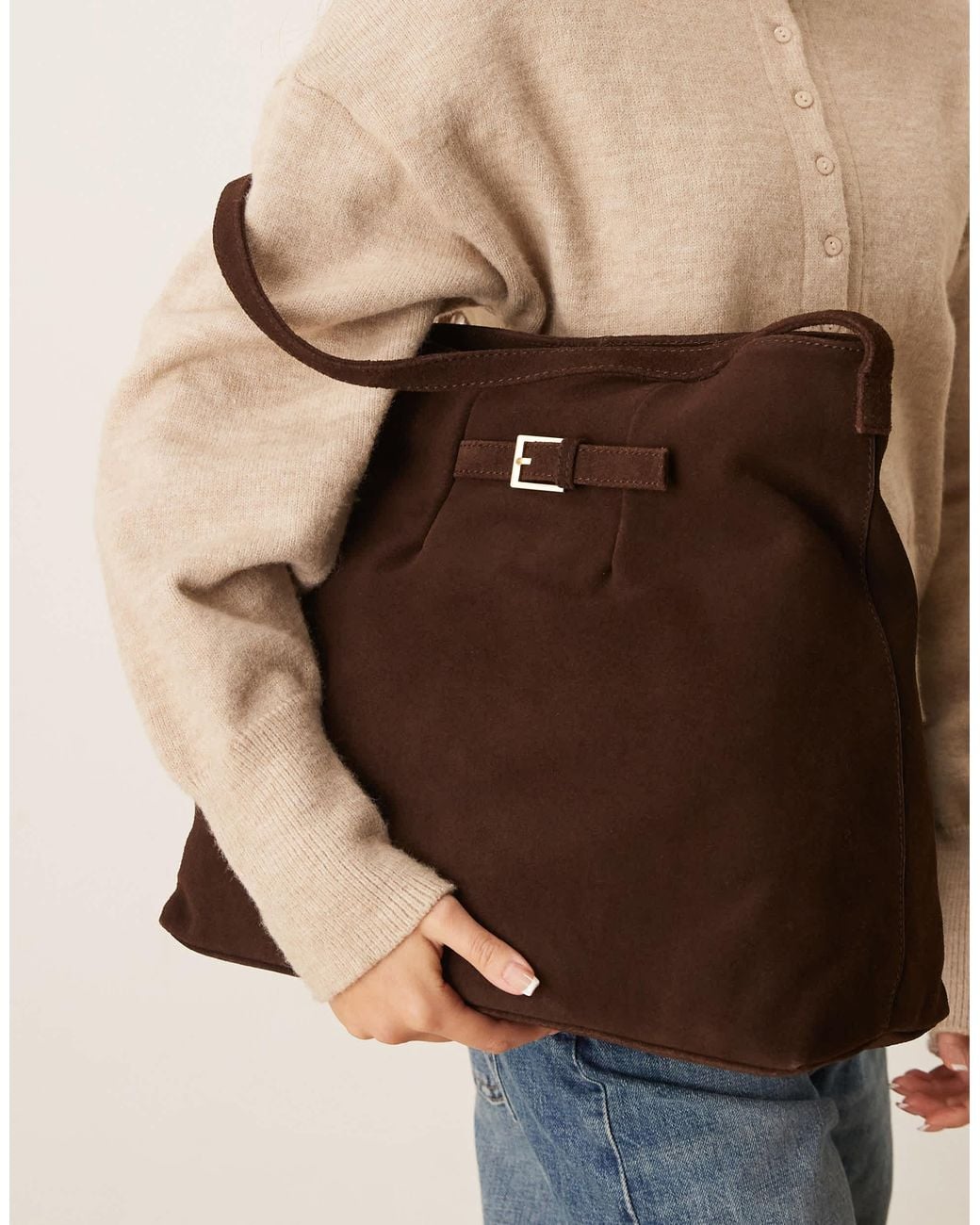 ASOS Brown – tragetasche aus wildleder