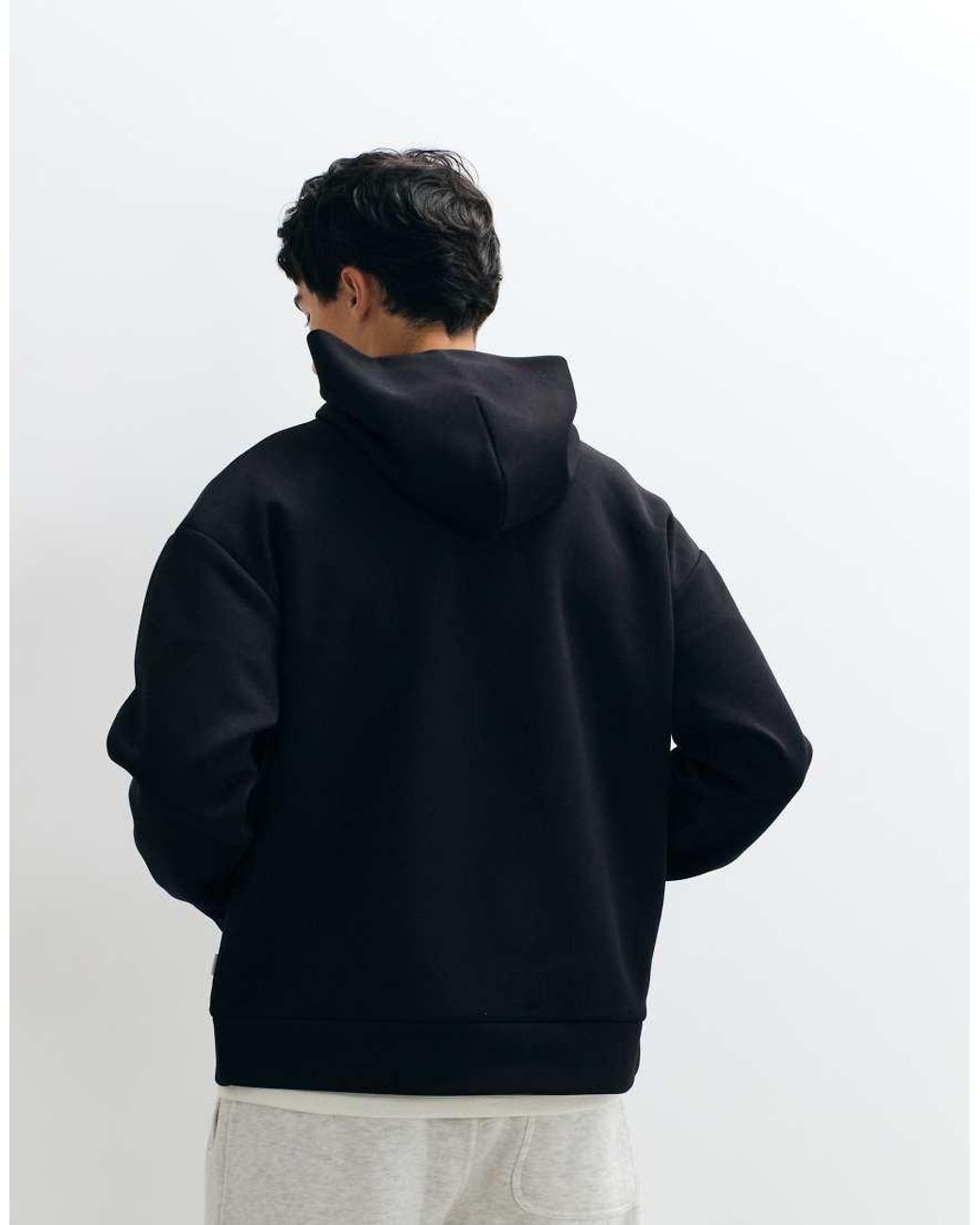 Jack & Jones Black Oversized Heavy Weight Hoodie for men