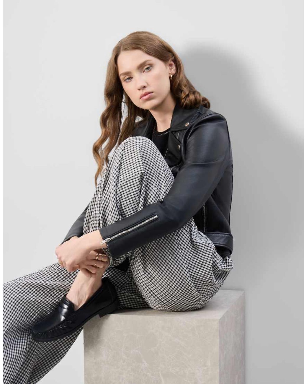 Bolongaro Trevor Gray Real Leather Sansa Biker Jacket