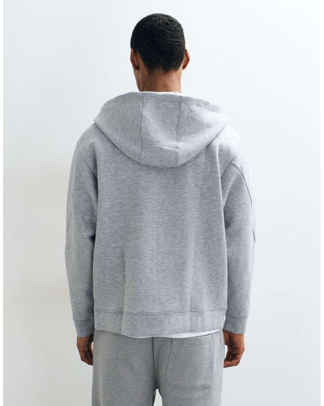 4505 Gray Performance Boxy Fit Zip Up Hoodie for men