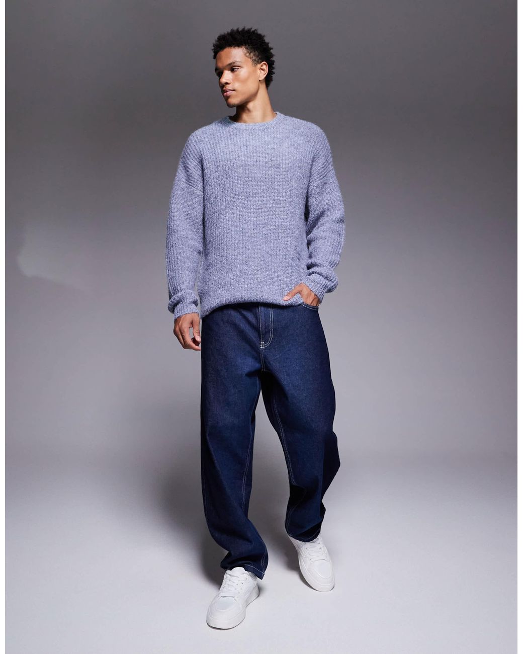Pull ras ASOS pour homme en coloris Blue