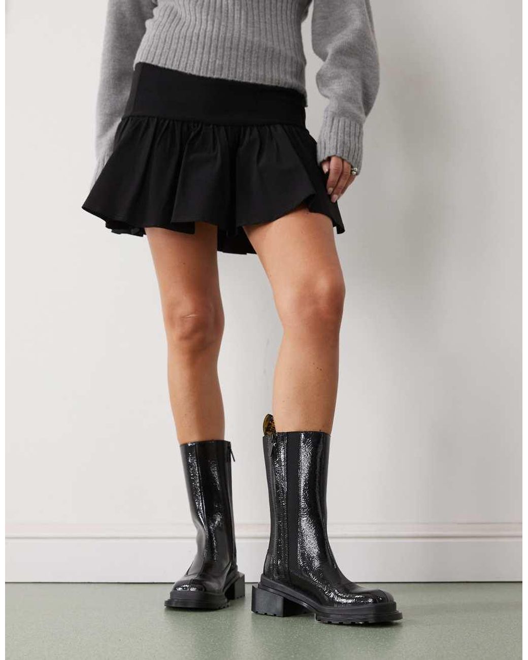 Dr. Martens Black Maybole Hi Patent Boot