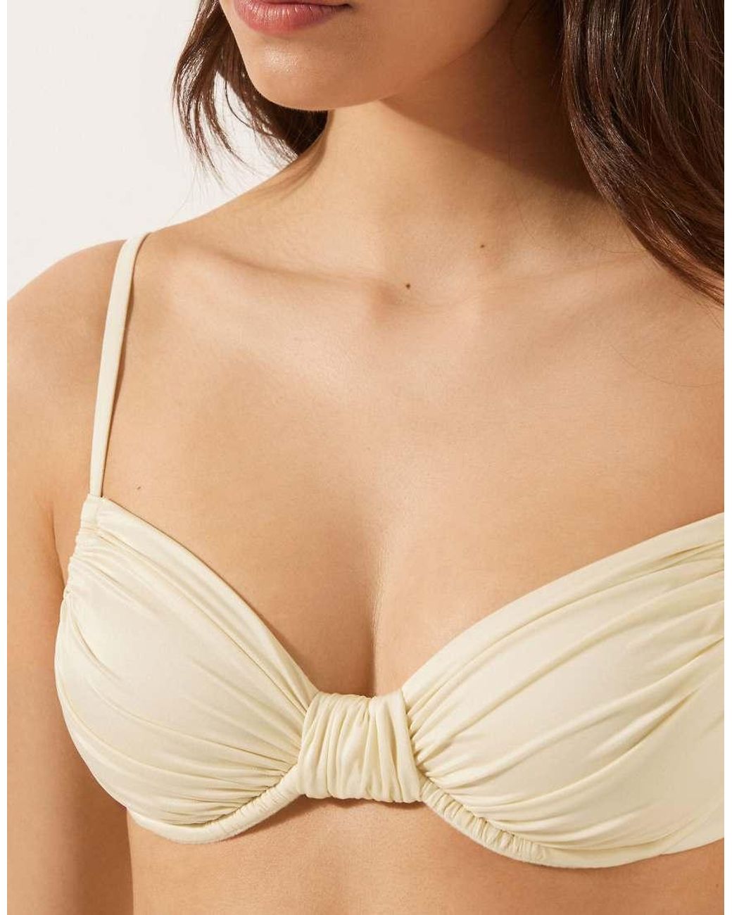 Calzedonia Natural Shiny Satin Fuller Bust Balconette Bikini Top
