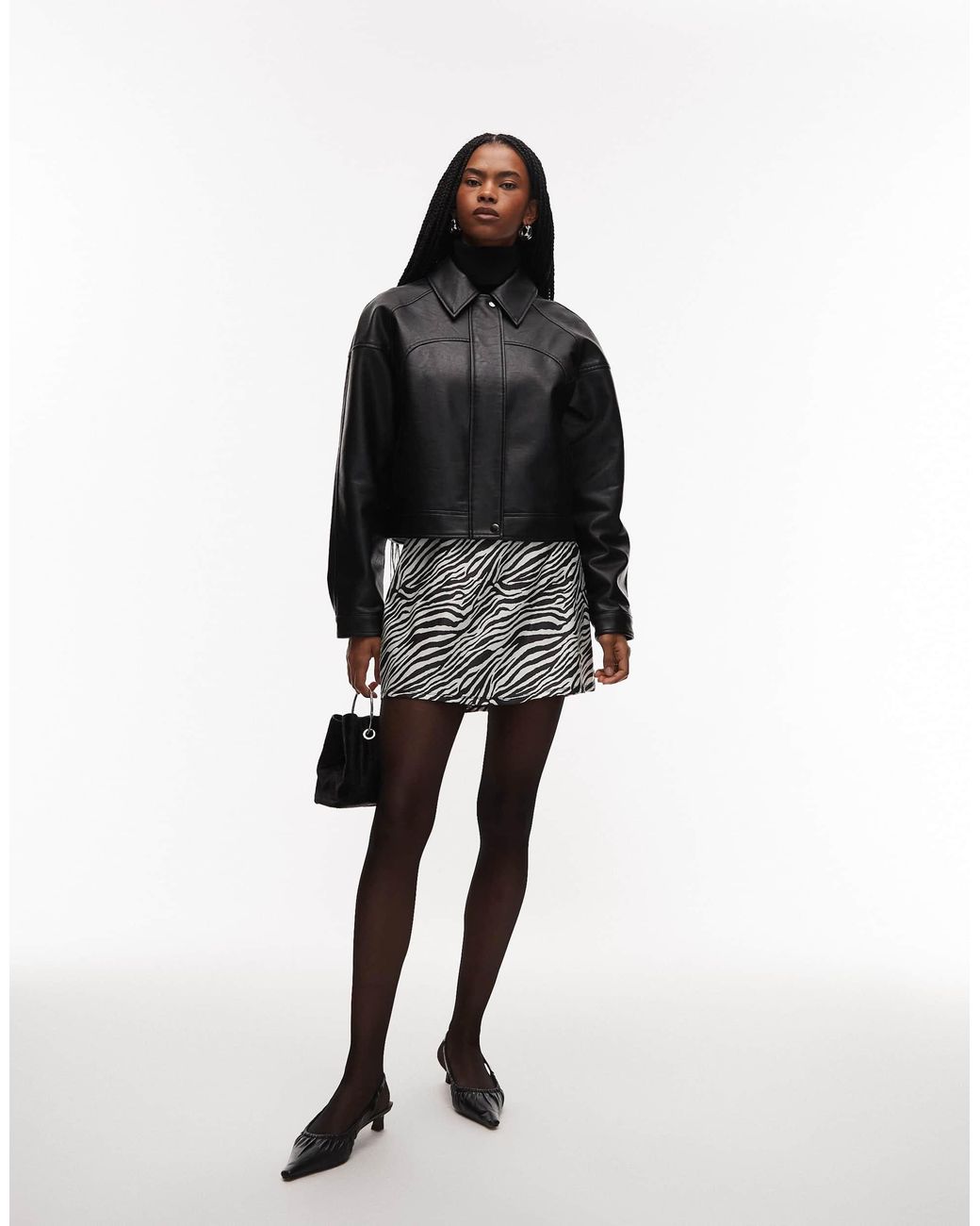 ASOS Black Bengaline Mini Skort