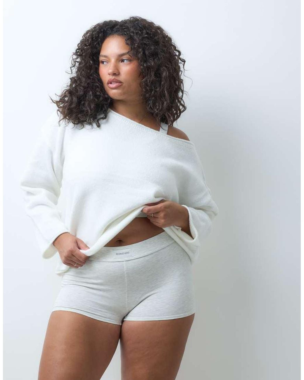 RIEN STUDIO White Conna High Waisted Boxer Brief