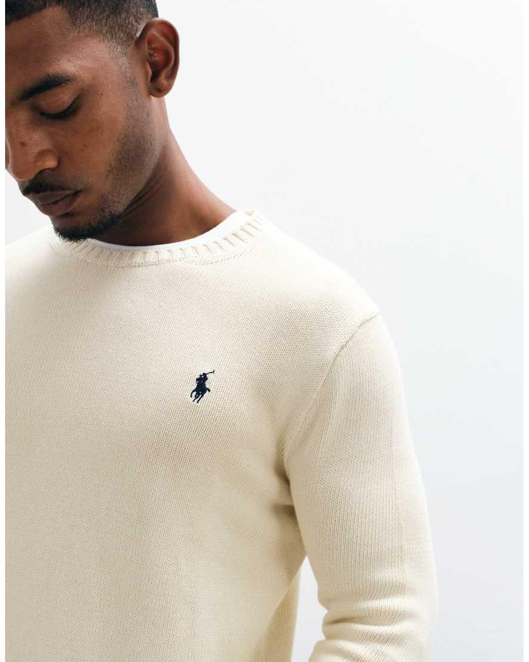 Polo Ralph Lauren Natural Icon Logo Heavyweight Cotton Knit Jumper for men