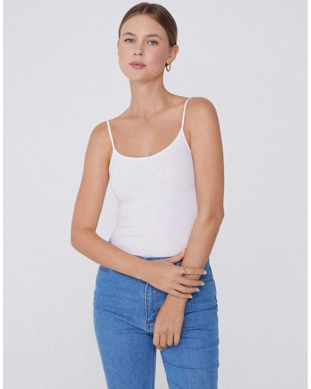Tezenis White Ribbed Cotton Body