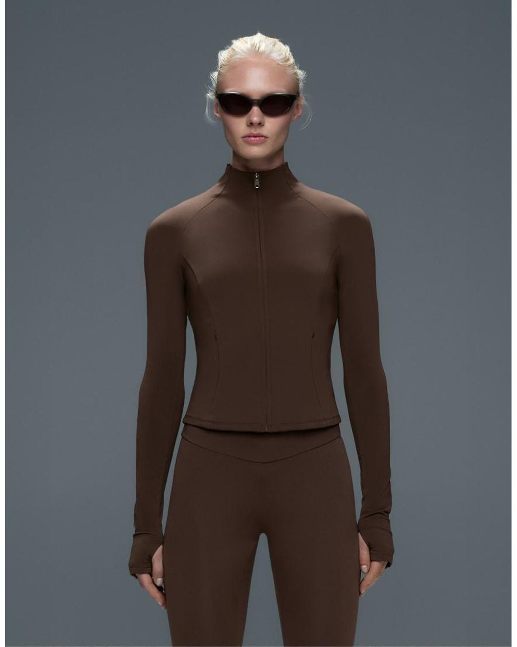 Oysho Gray Short Light Warm Technical Jacket
