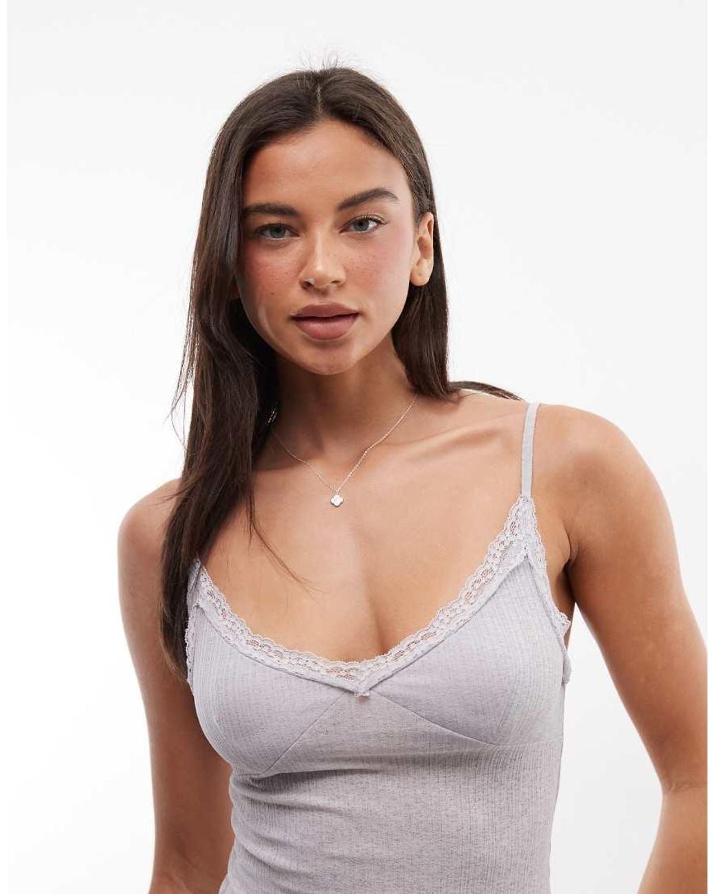 ASOS Purple Mix & Match Sheer Mesh Cami With Lace Trim
