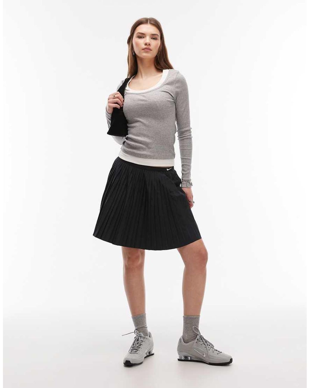 Nike White Pleated Mini Skirt
