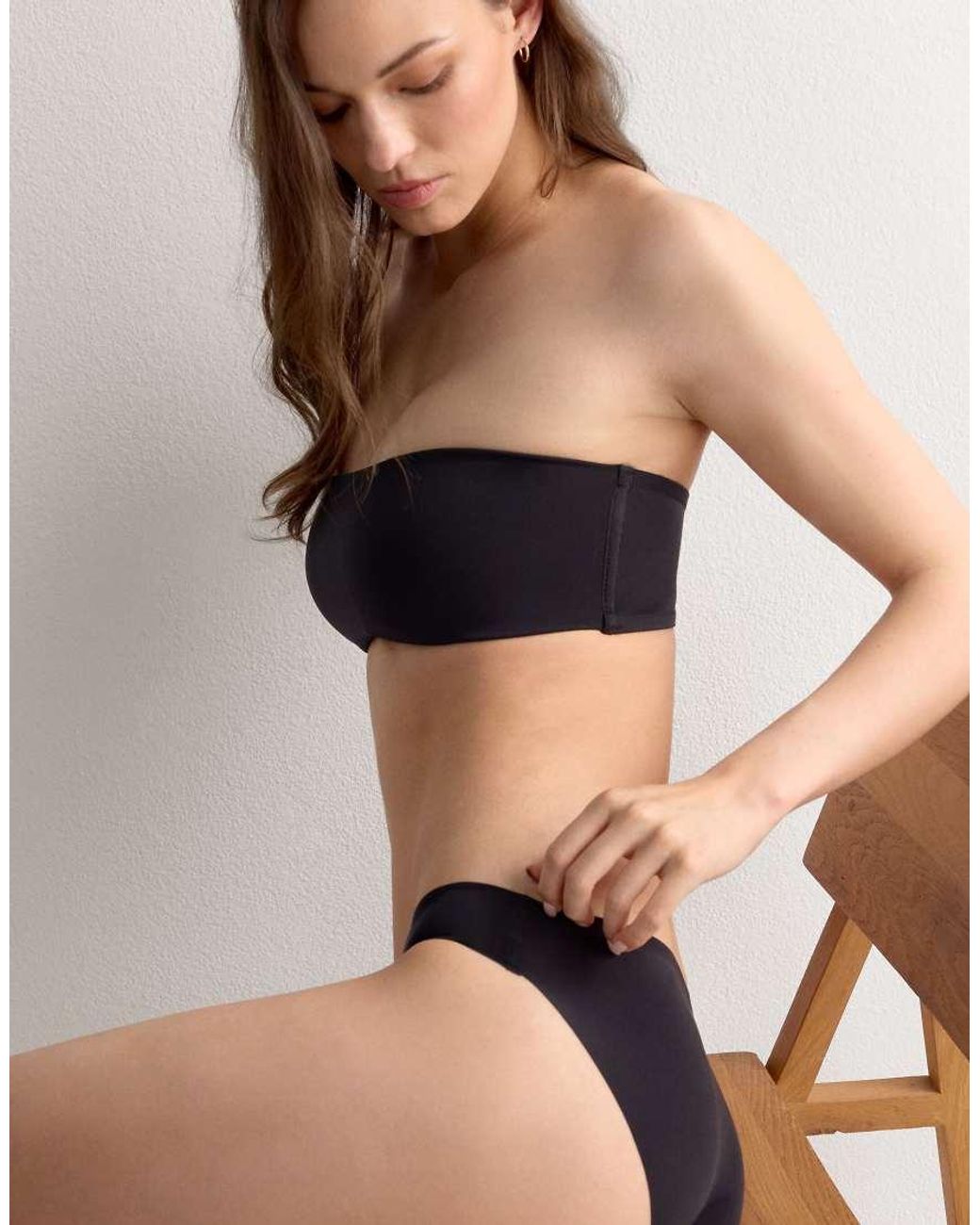 Intimissimi Black Seamless Microfibre Snug-Fit Panties