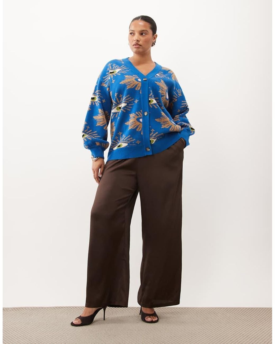 Never Fully Dressed Blue Knit V Neck Longline Cardigan