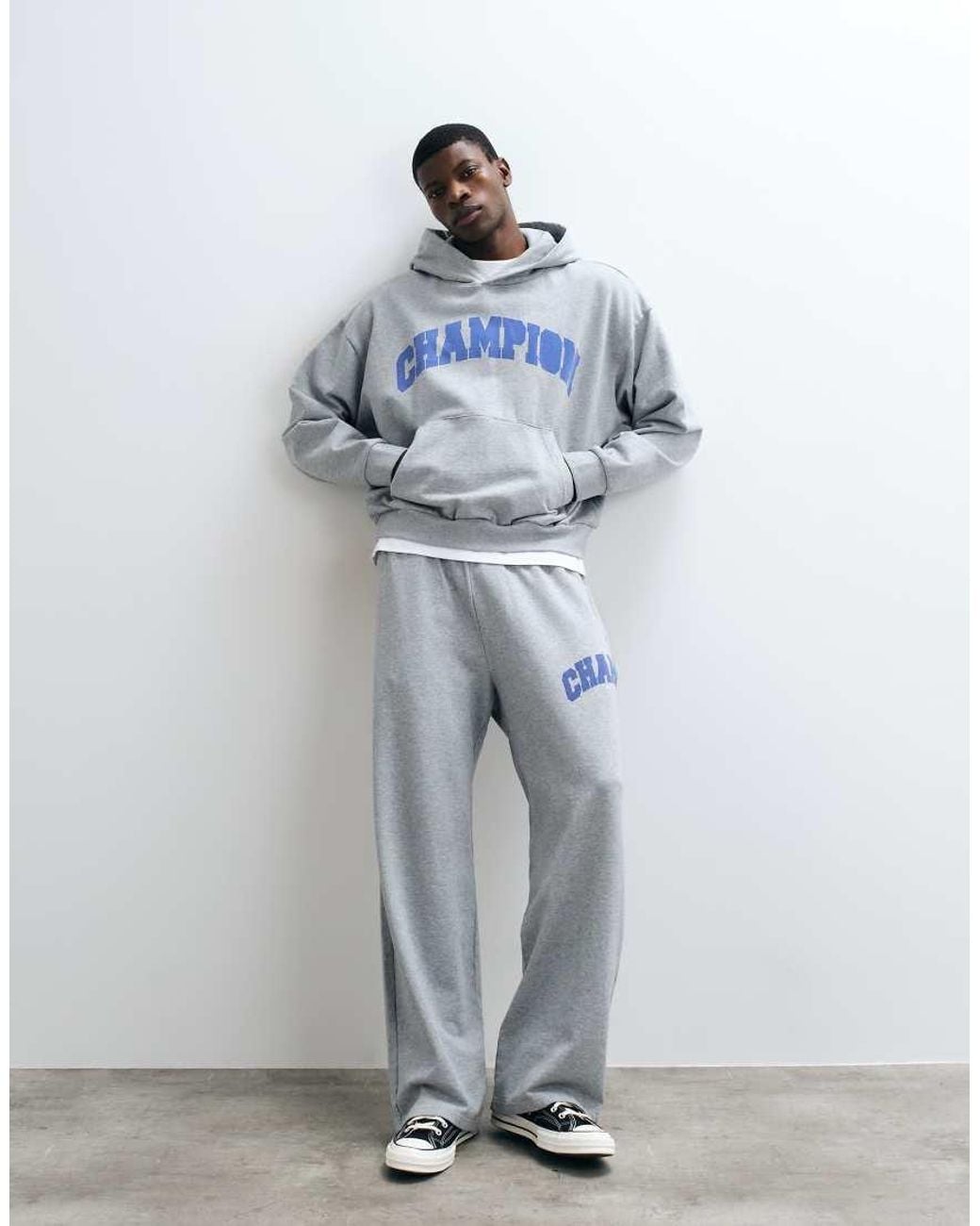 Champion Blue Future Memories Oversized Hoodie for men