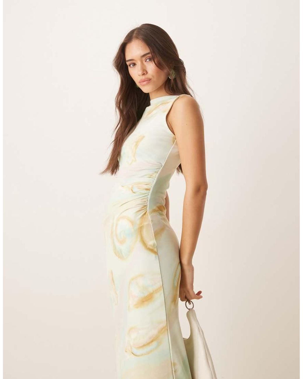 ASOS Natural Sleeveless Midi Dress