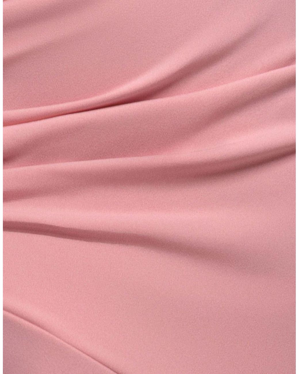 Goddiva Pink One Shoulder Cape Sculpting Stretch Jersey & Chiffon Maxi Dress