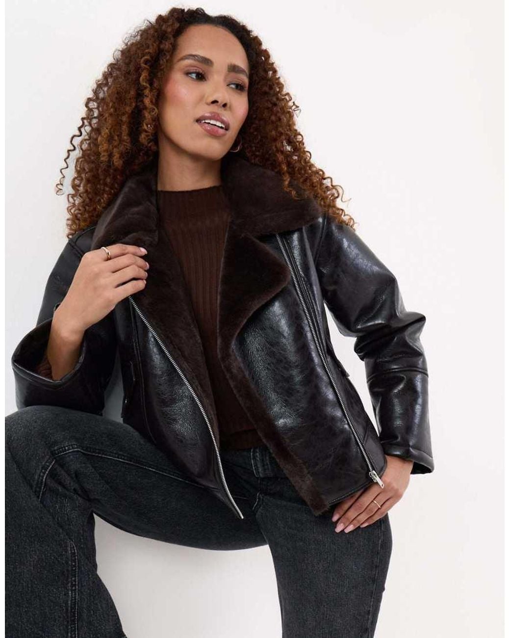 Threadbare Black Faux Suede Biker Jacket