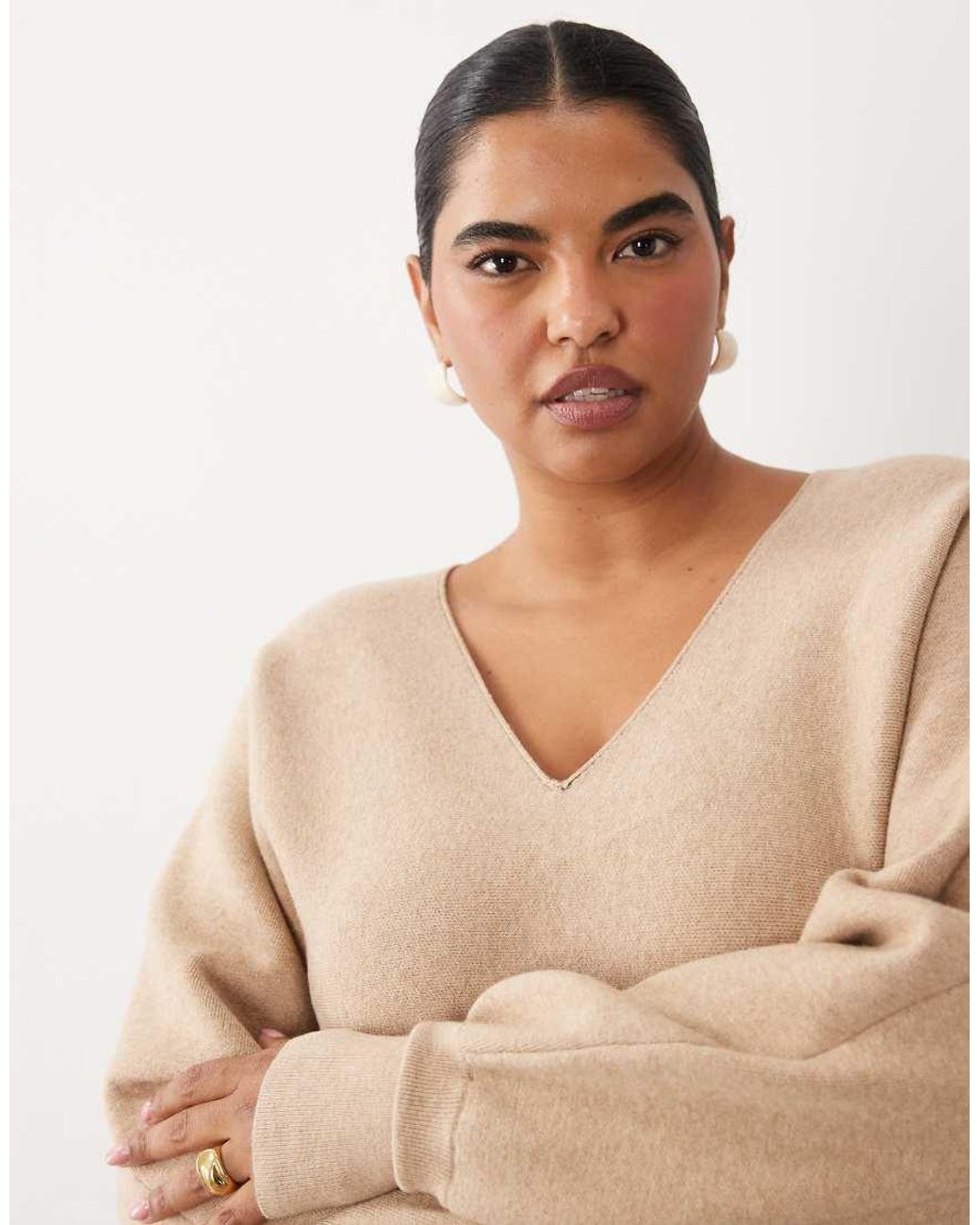 ASOS Blue Asos Design Curve Compact Batwing Jumper