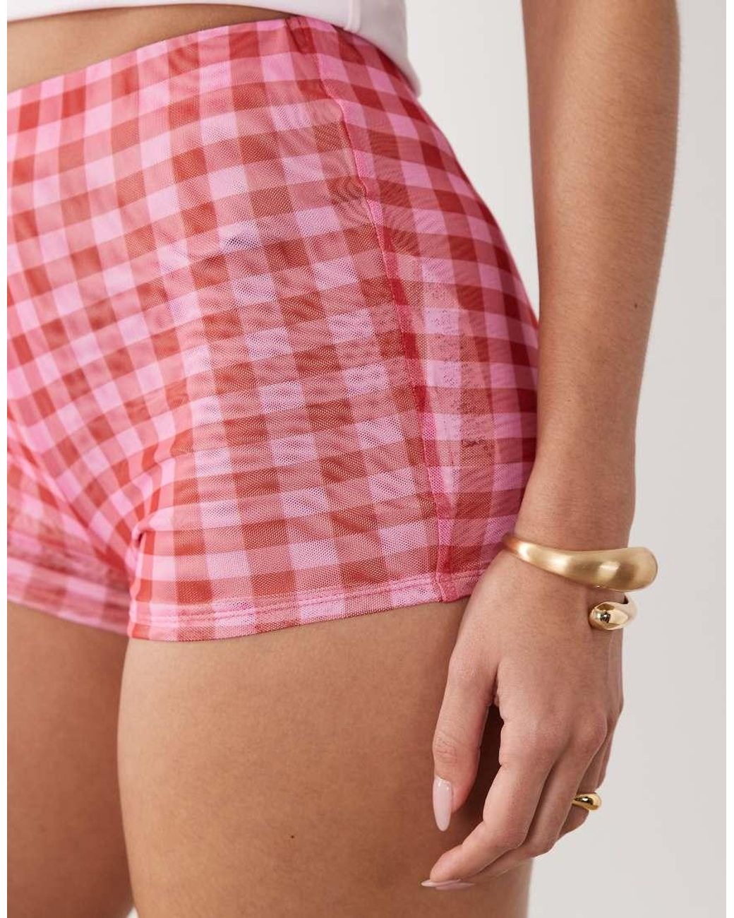 ASOS Pink Sheer Mesh Mini Short