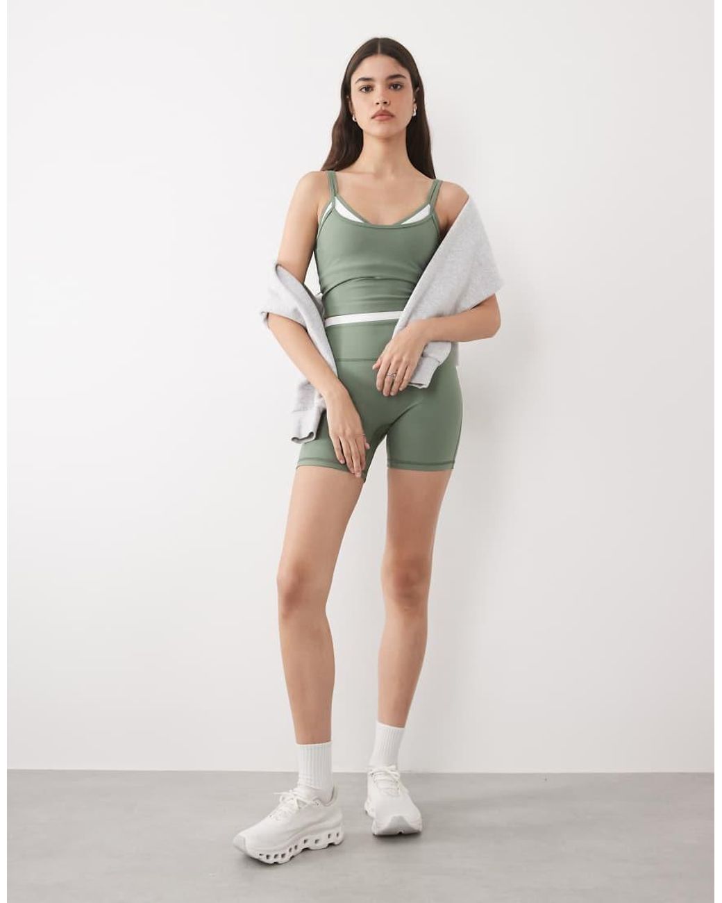 Abercrombie & Fitch Green Ypb Double Layer Scoop Neck Tank Top Co-ord