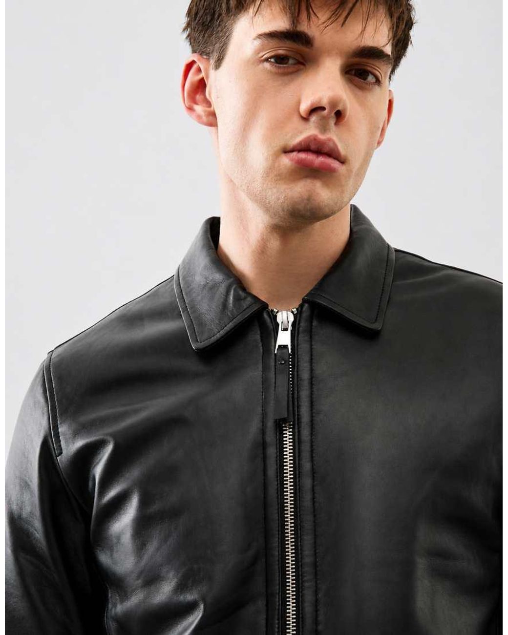Bolongaro Trevor Black Real Leather Tyler Jacket for men