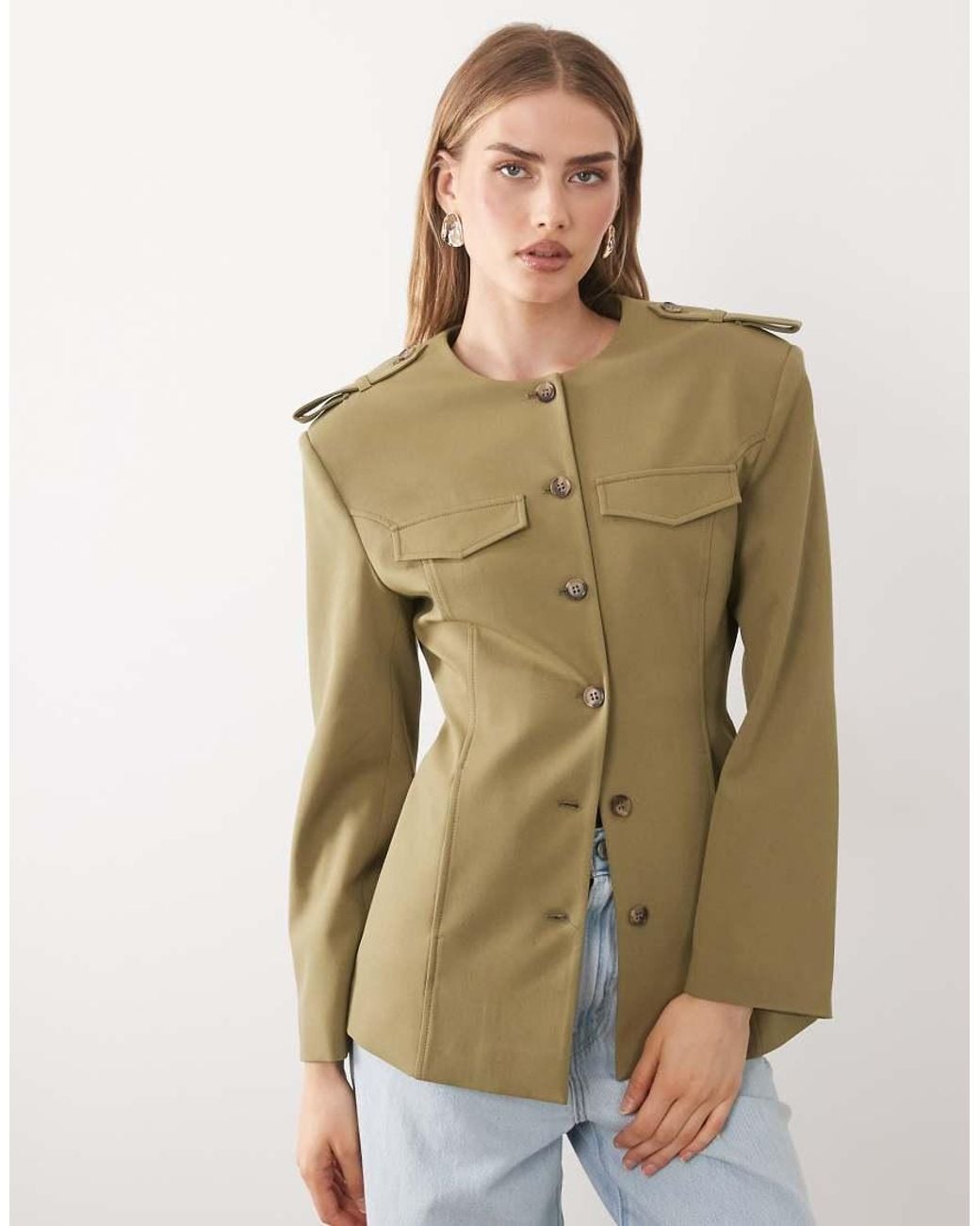 ASOS Green Cinch Waist Jacket