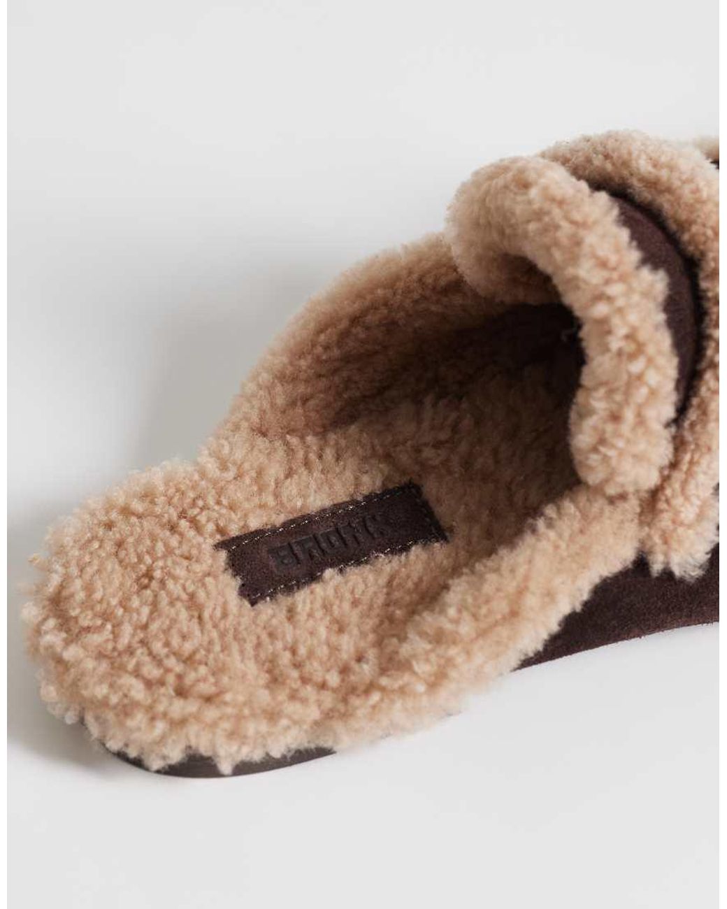 Bronx Brown Jaxx-ie Slip On Furry Mules