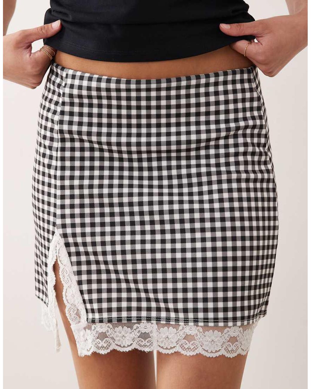 ASOS Natural Mini Skirt With Lace