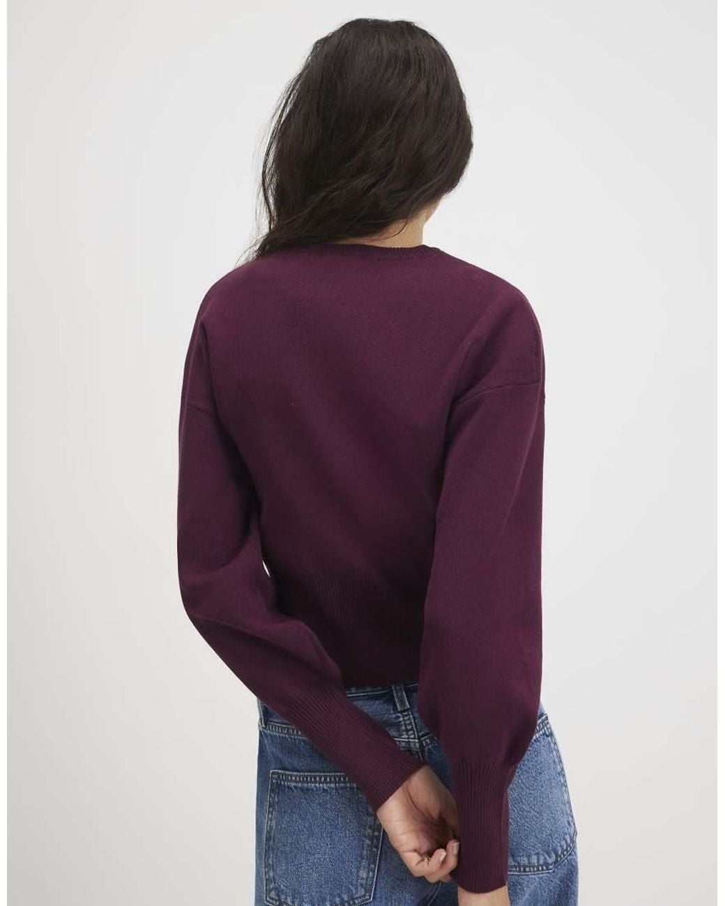 River Island Purple Scallop Detail Knit Cardigan