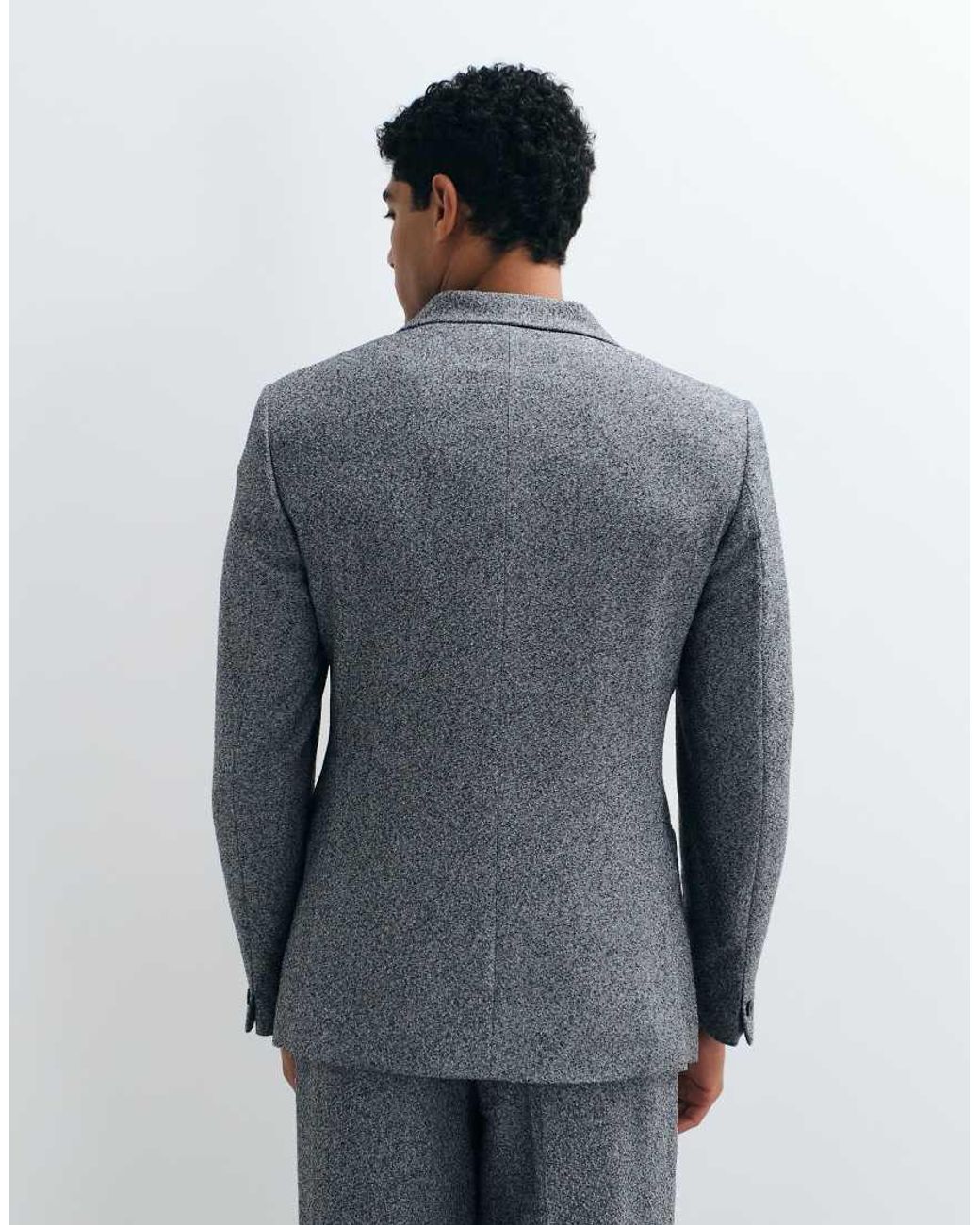 ASOS Gray Slim Double Breasted Suit Jacket for men