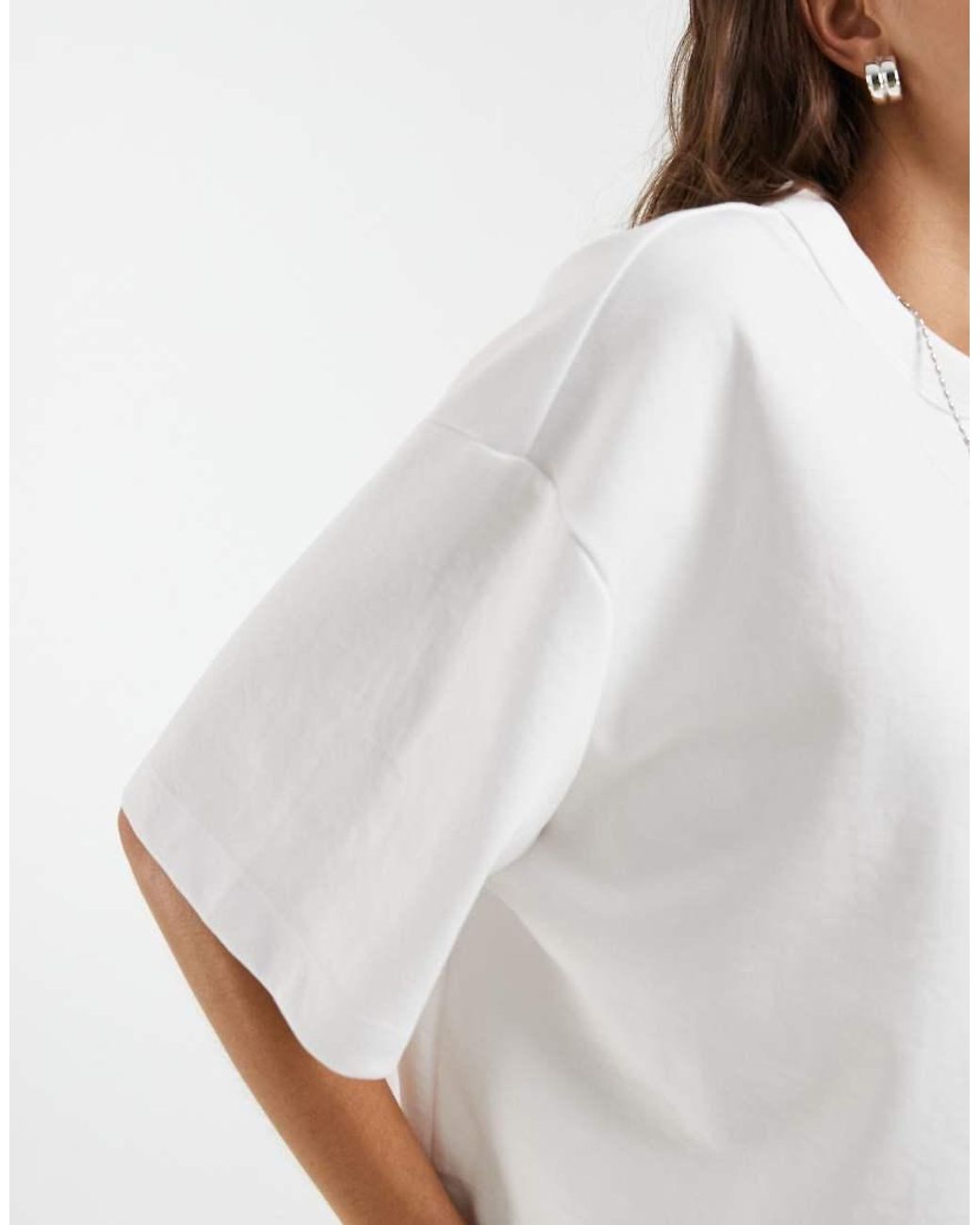 ASOS White Breathemaxtm Interlock Boxy Crop Short Sleeve T-shirt