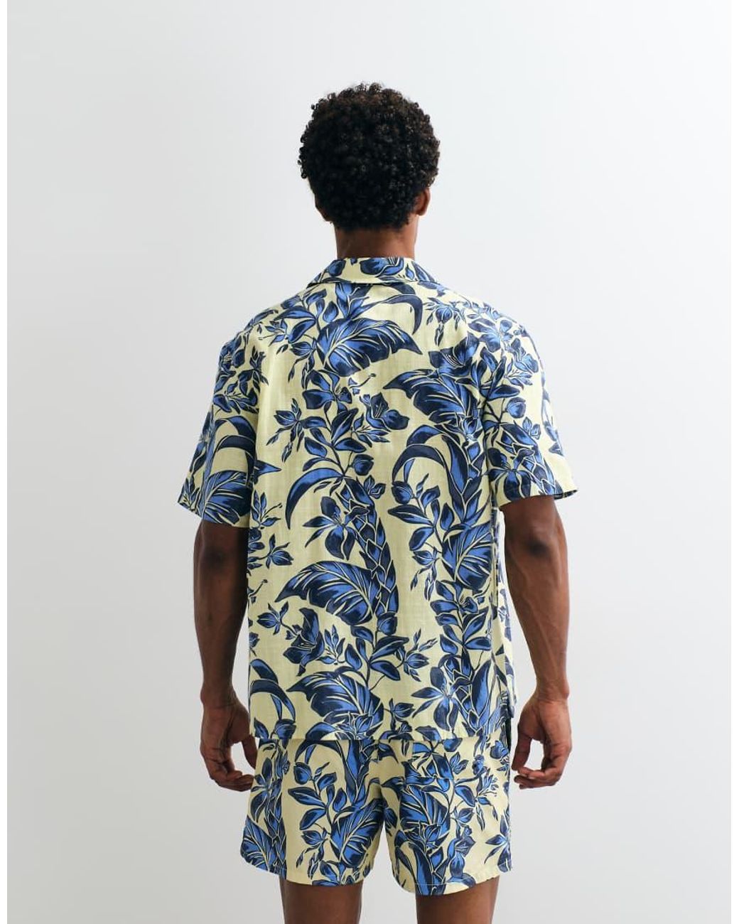 Tommy Hilfiger Blue Resort Bowling Tropical Printed Revere Collar Shirt Co-Ord for men