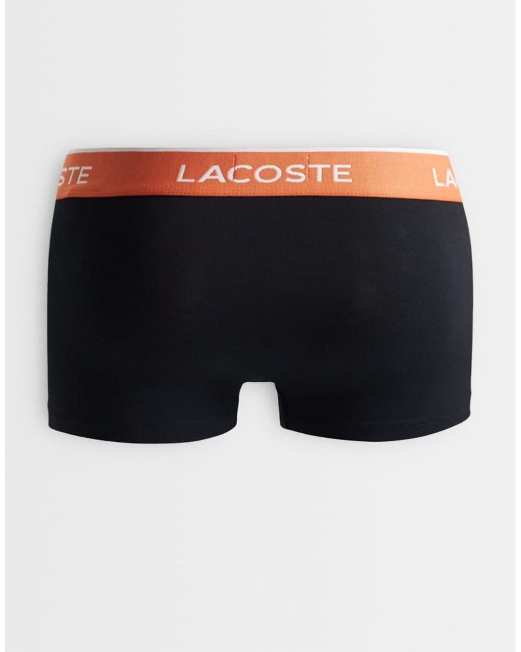 Lacoste Black 3 Pack Coloured Waistband Trunks for men