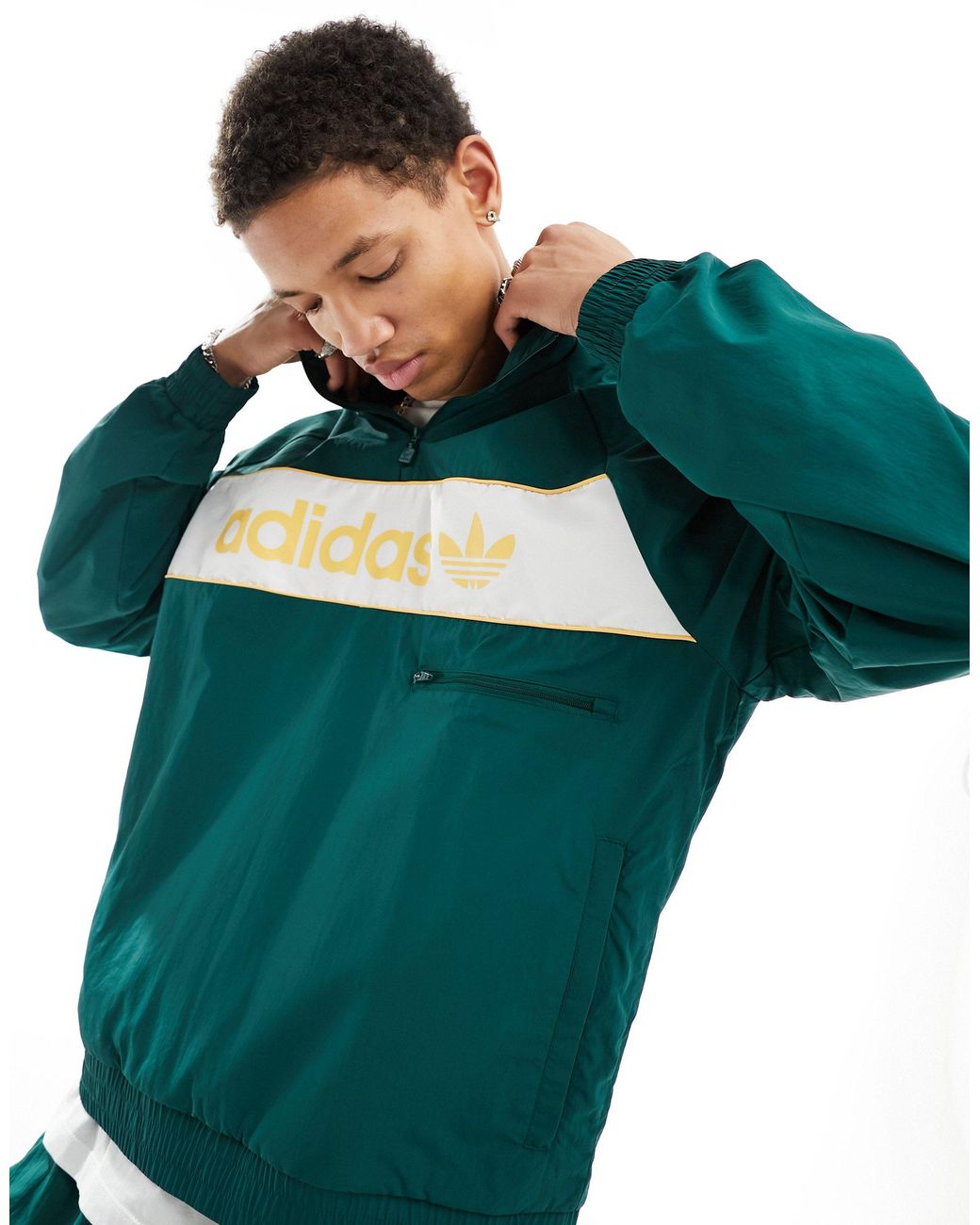 Adidas green windbreaker cheap