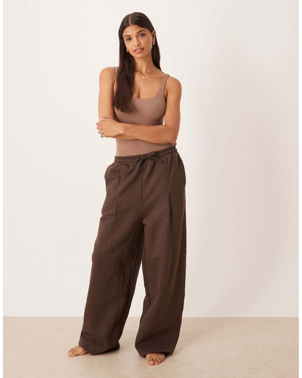 agon® Brown Square Neck Bodysuit