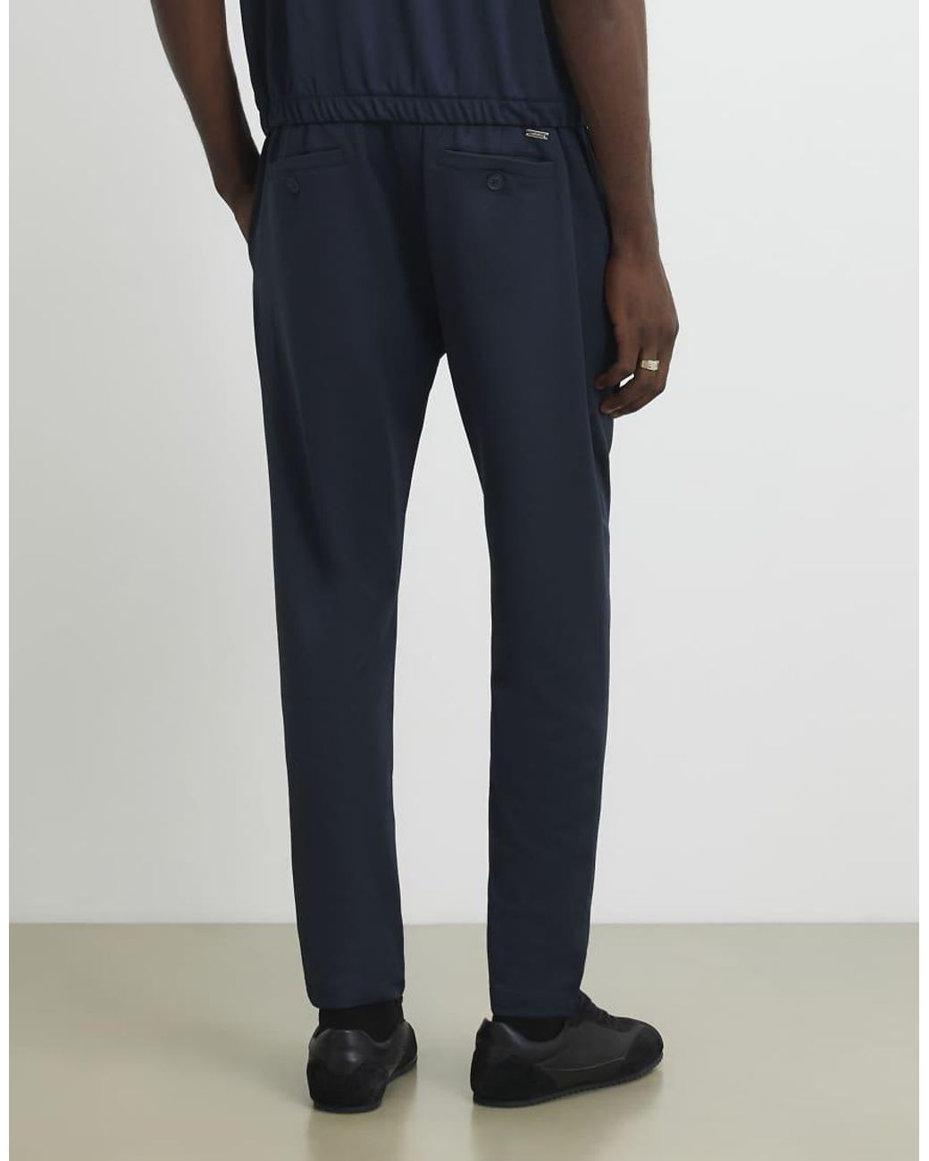 River Island Blue Slim Fit Fixed Waist Cotton Joggers for men