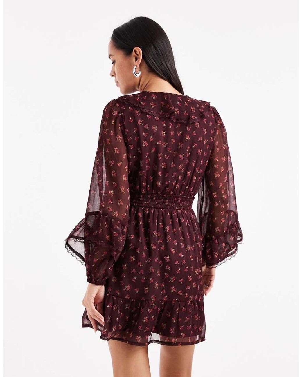 Wednesday's Girl Red Floaty Ruffle Mini Dress
