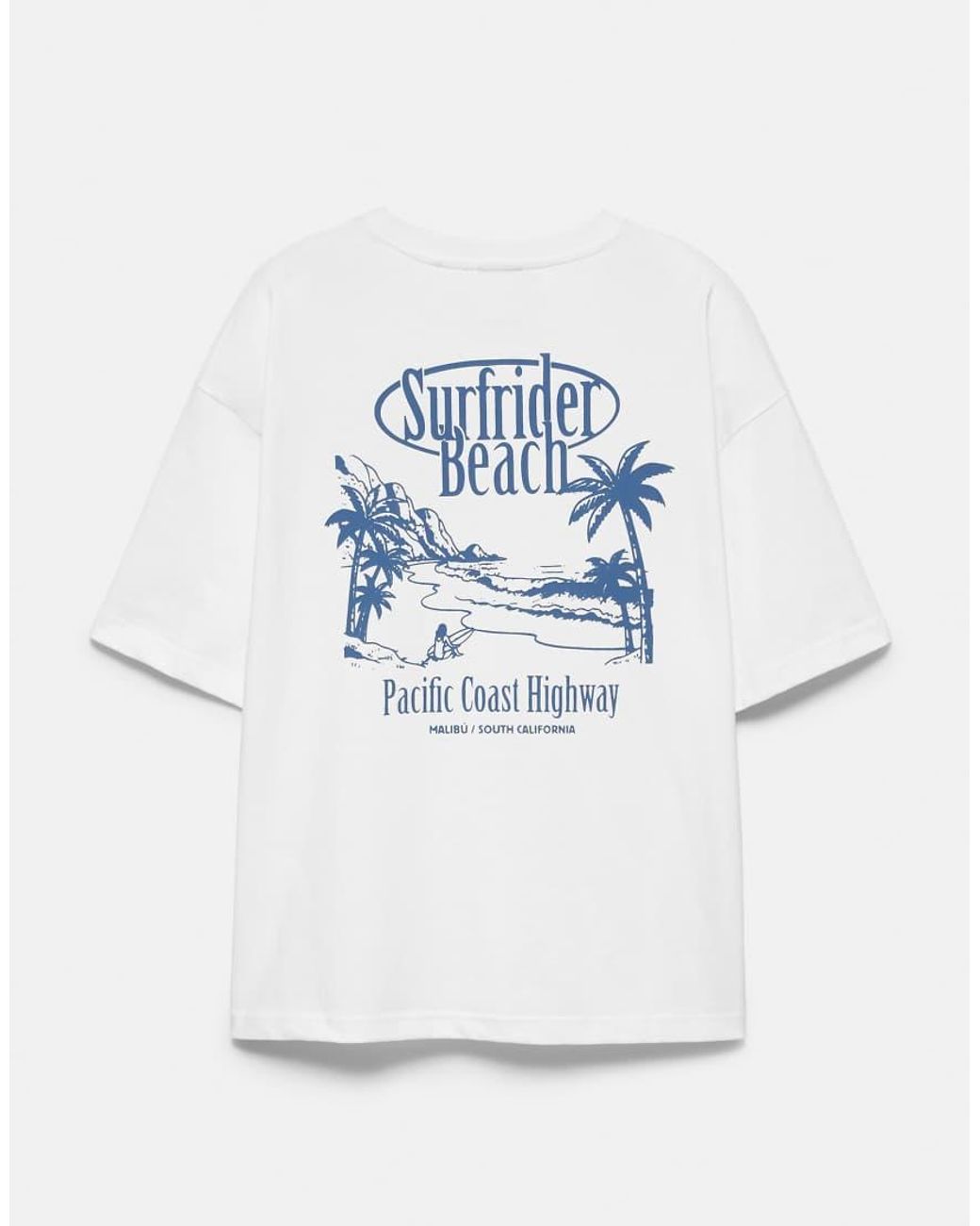 Pull&Bear Gray Surfrider Beach T-shirt for men