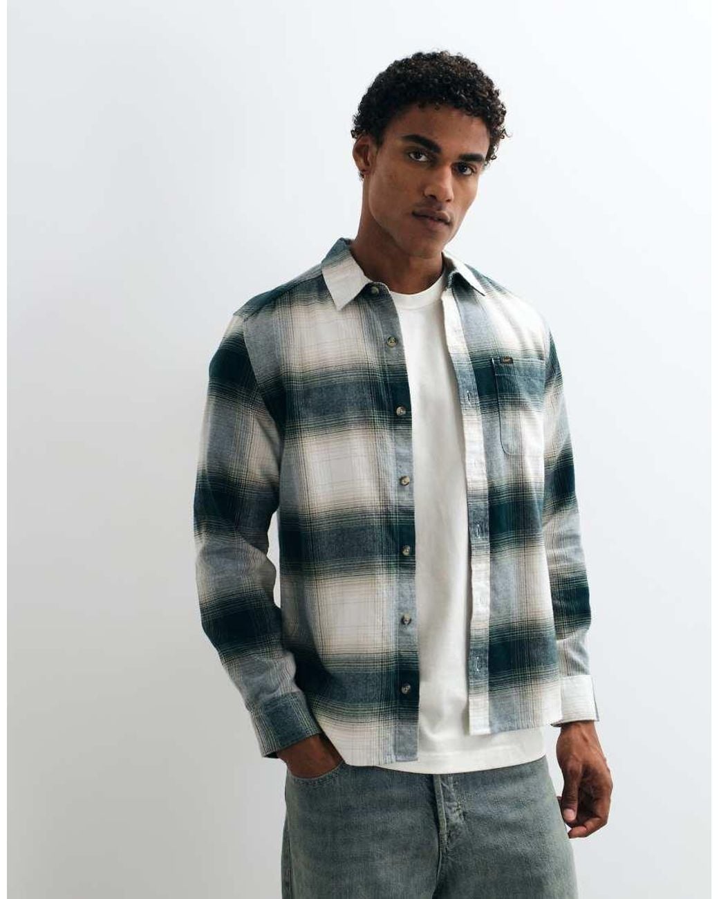 Lee Jeans Green Workwear Checked Button Shirt for men