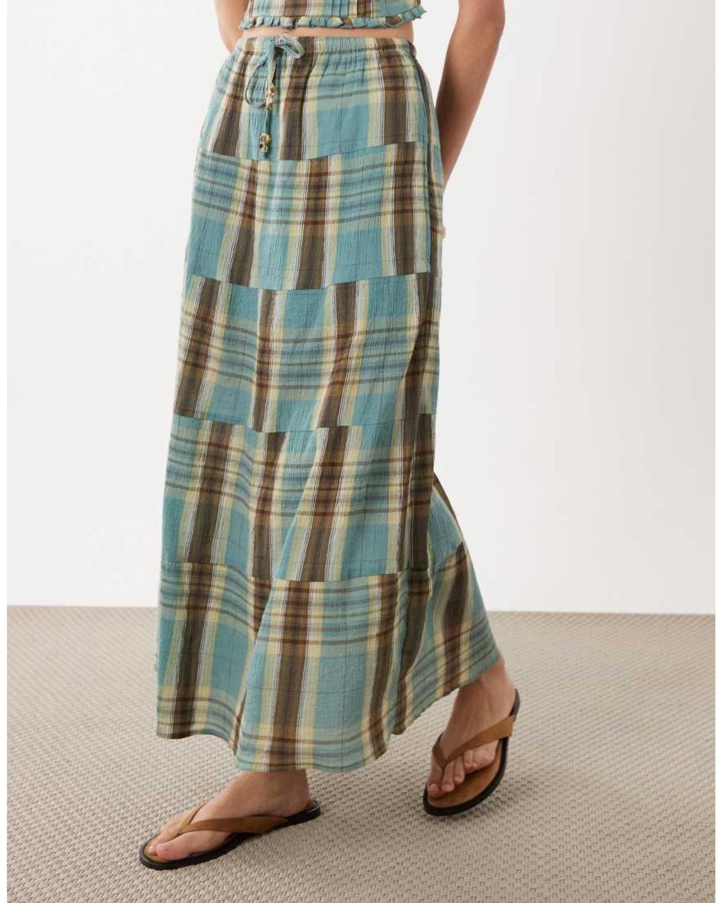 Cotton On Green Linen Haven Maxi Skirt