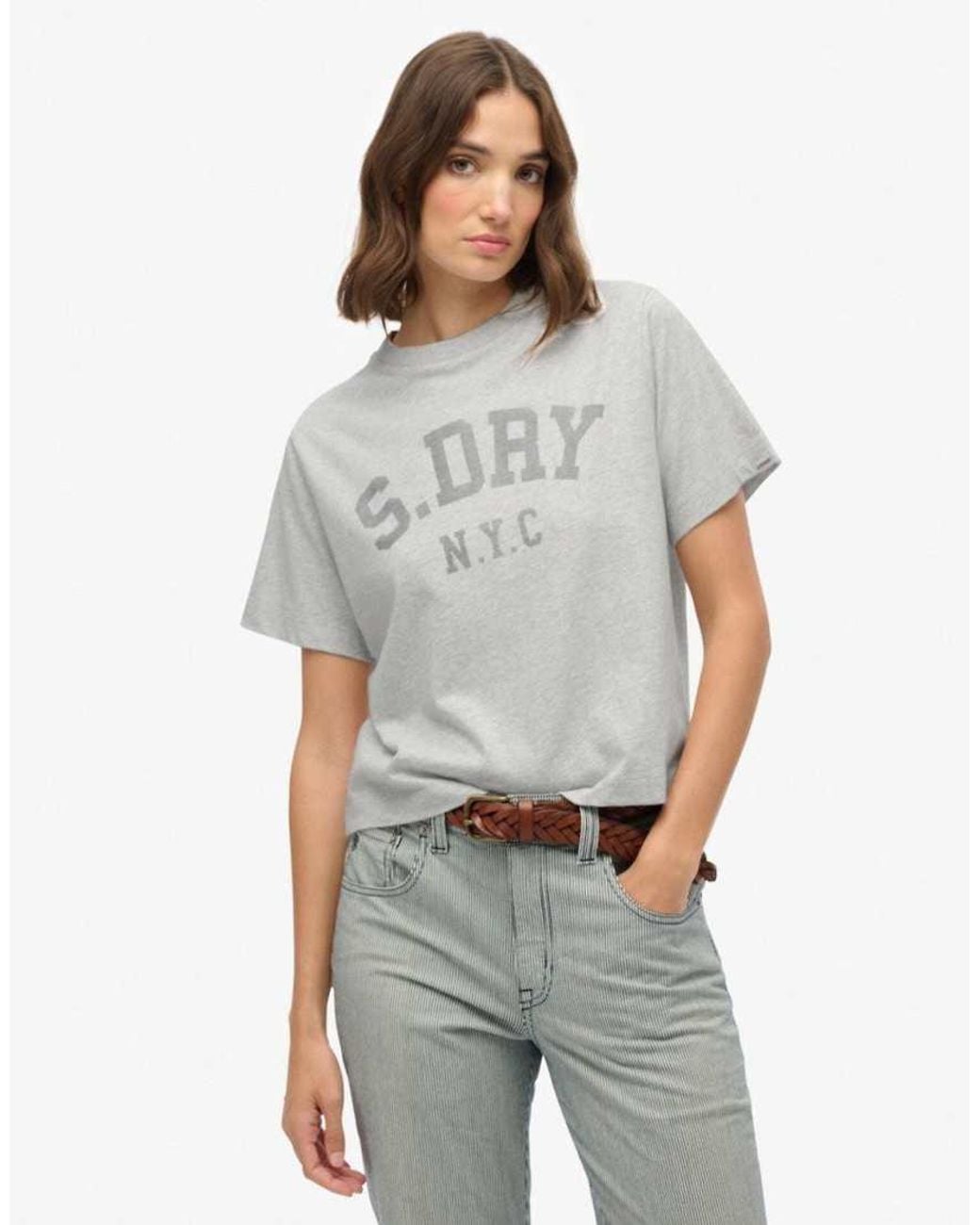 Superdry Gray Athletic Essentials Loose T-Shirt