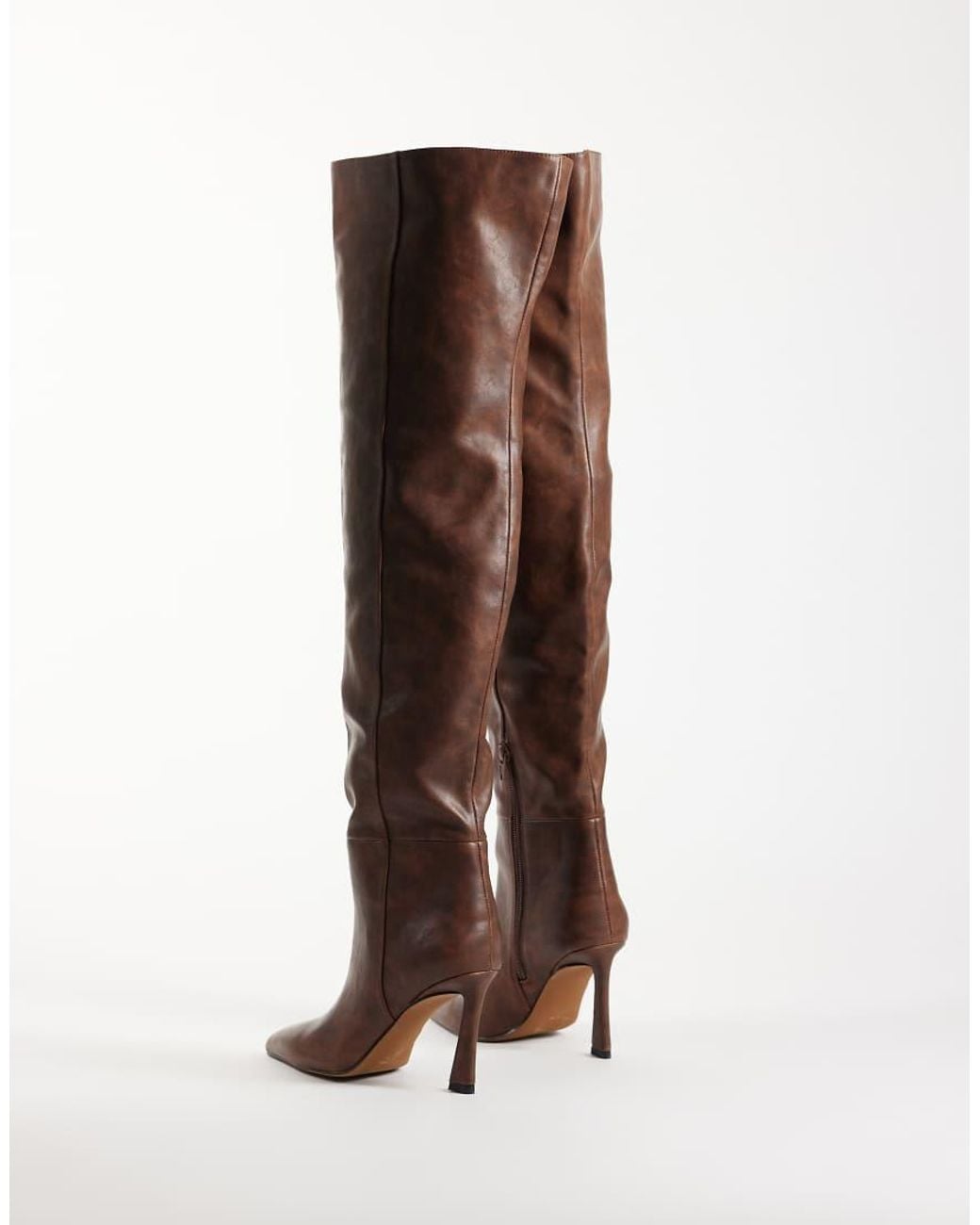ASOS Brown Kennedy Stiletto Over The Knee Boots
