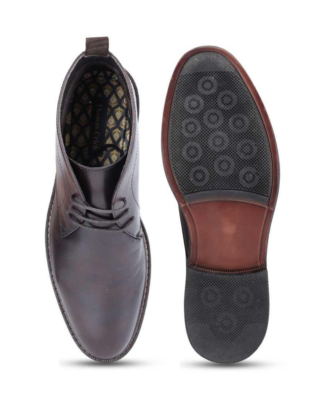 Thomas Crick Black 'Hutchins' Leather Chukka Ankle Lace-Up Boots for men