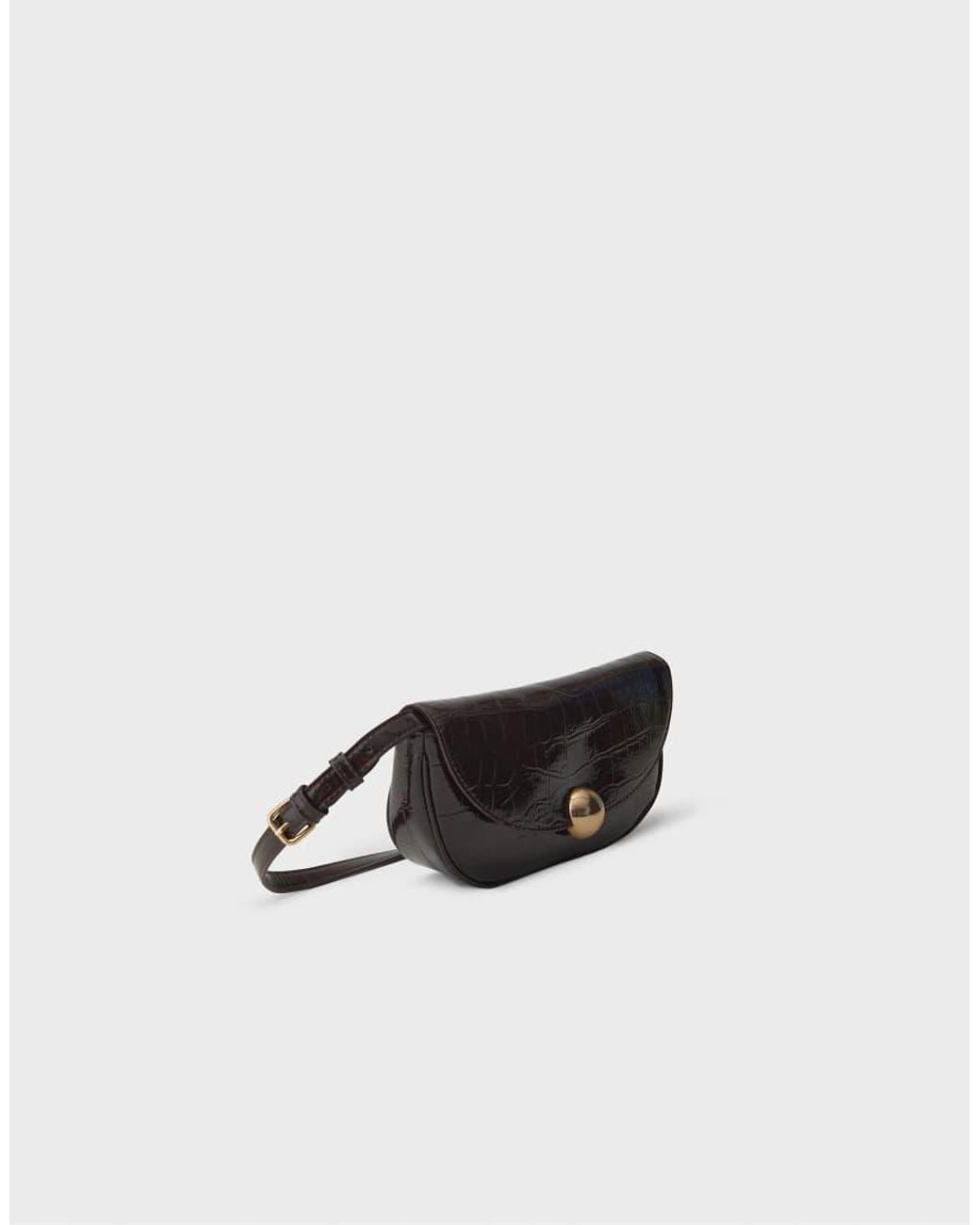 Stradivarius White Crossbody Bag With Hemispherical Clasp