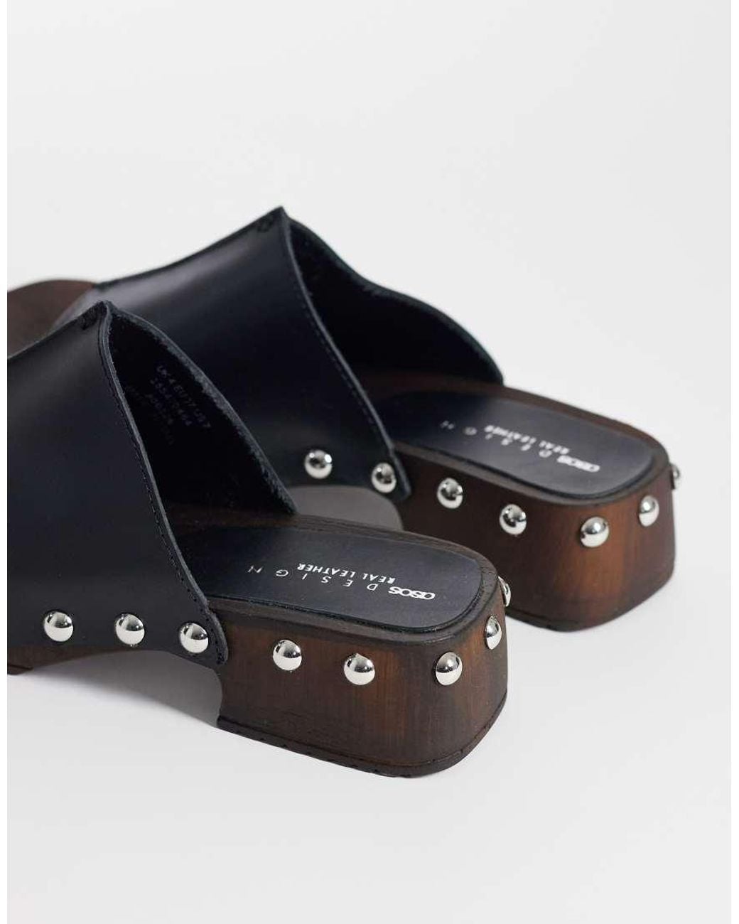 ASOS Black Franco Premium Mule Sandal Clogs