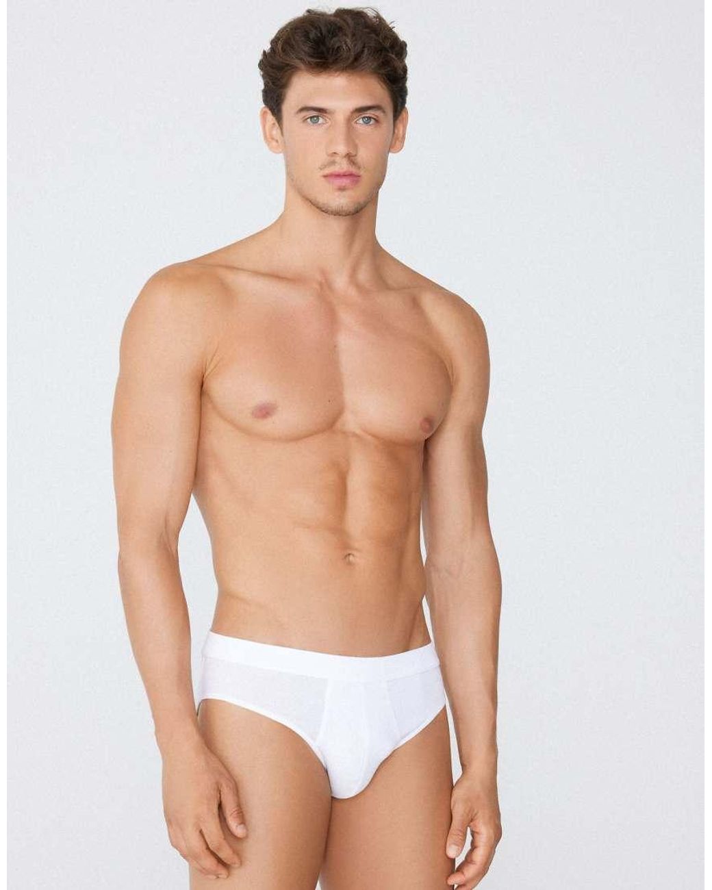 Tezenis White Stretch Cotton Briefs for men